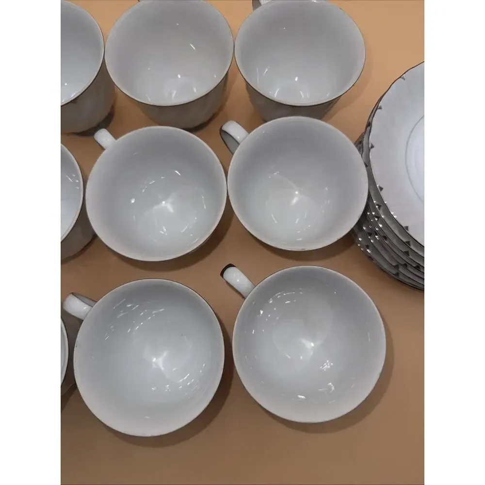 20 Piece Vintage Footed Cups And Saucers Harmony House Heirloom Fine China #351